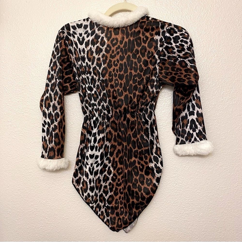 Girls Leopard Print Cavegirl flintstones Halloween Costume Dress medium 8/10